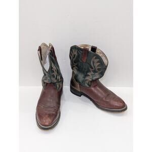 Double-H Men's Boots Roper Western Leather Boots Green Brown - Size 13 2E (EE)